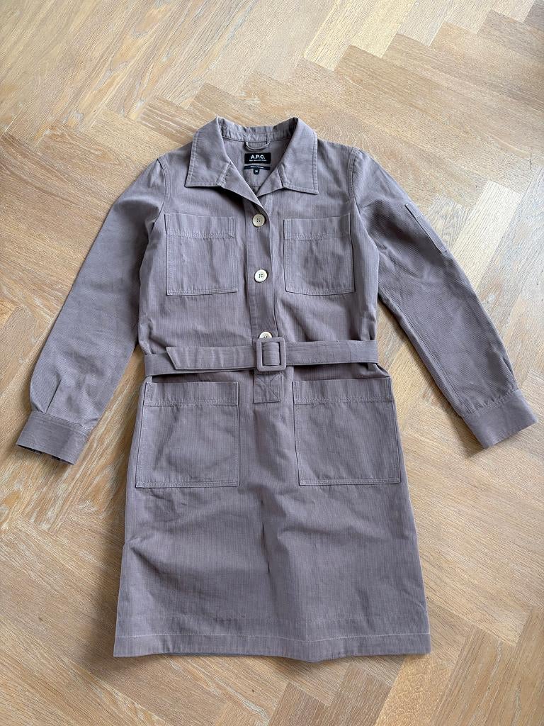 A.P.C tuniek-jurk stevige stof, 78% katoen 22%linnen, maat S, Beige, Ophalen of Verzenden, Maat 36 (S), Boven de knie