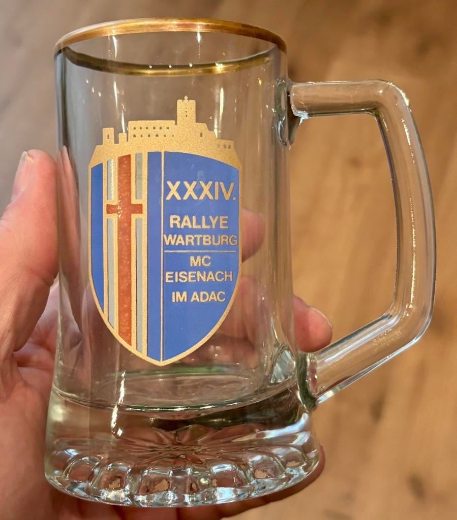 Bierpul Rallye Wartburg - XXXIV, Verzamelen, Ophalen of Verzenden, Zo goed als nieuw, Bierglas