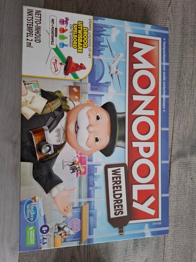 Monopoly Wereldreis - Reis rond de wereld!, Ophalen, Zo goed als nieuw, Een of twee spelers, Hasbro