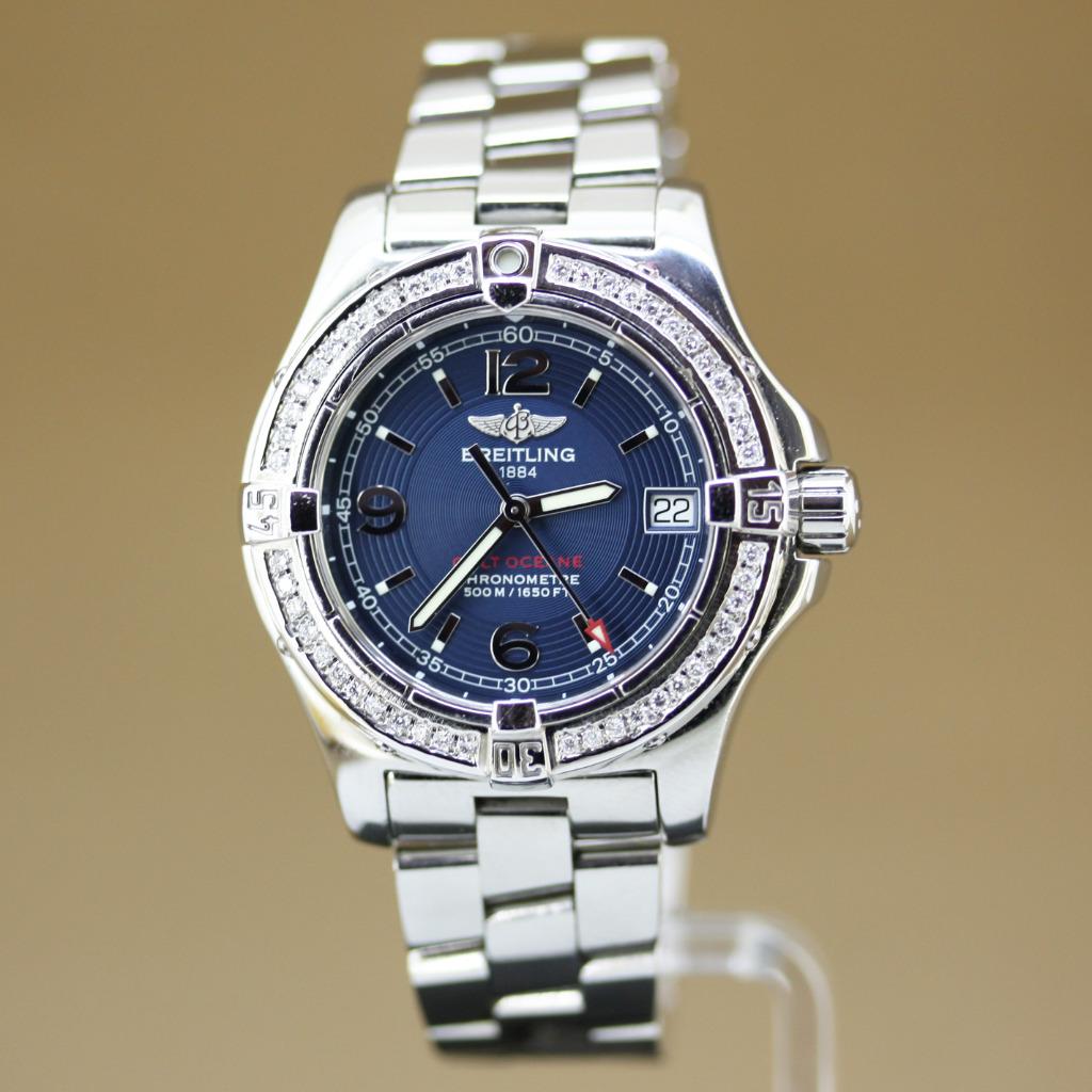 Breitling Colt Oceane diamonds A77380, Sieraden, Tassen en Uiterlijk, Horloges | Dames, Overige merken, Staal, Gebruikt, Staal