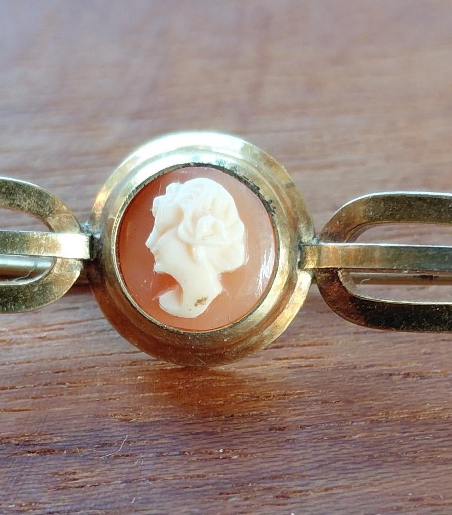 Vintage Camee am.double!!, 4 tot 7 cm, Gebruikt, Ophalen of Verzenden, Met edelsteen