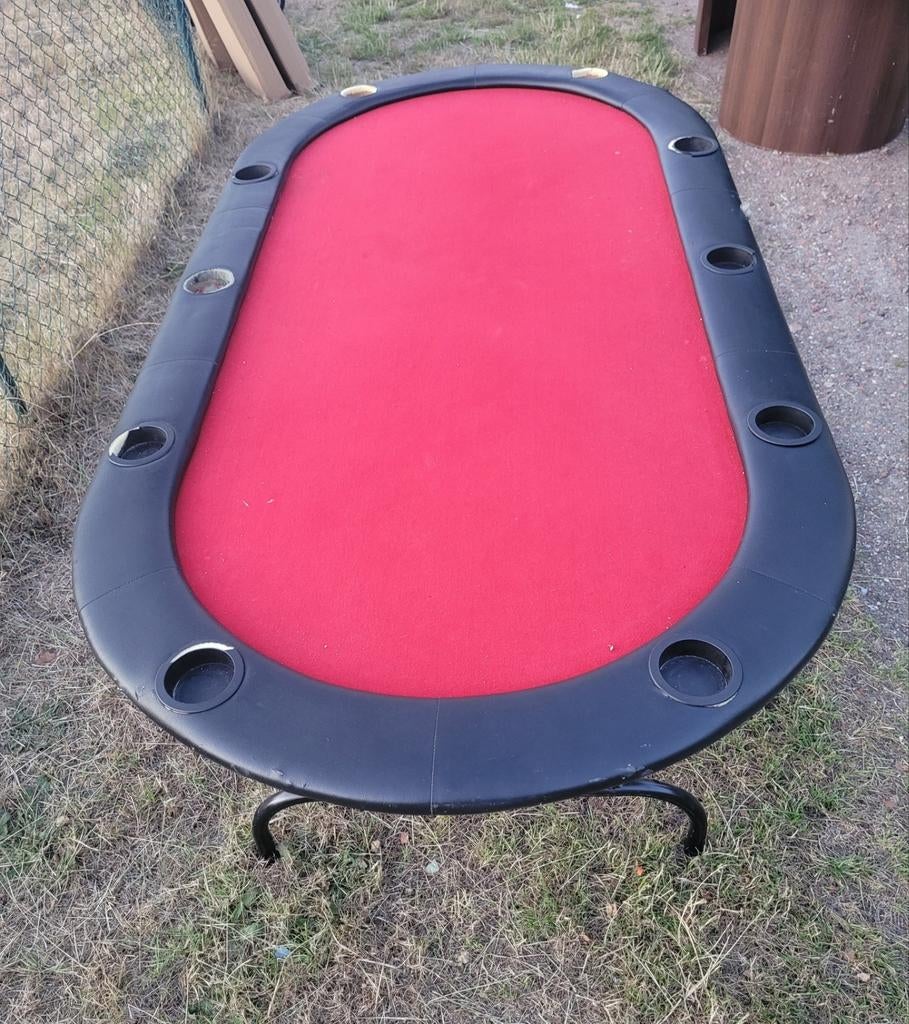 Pokertafel met inklapbaar onderstel! Rood speelveld!, Vijf spelers of meer, Ophalen of Verzenden, Gebruikt
