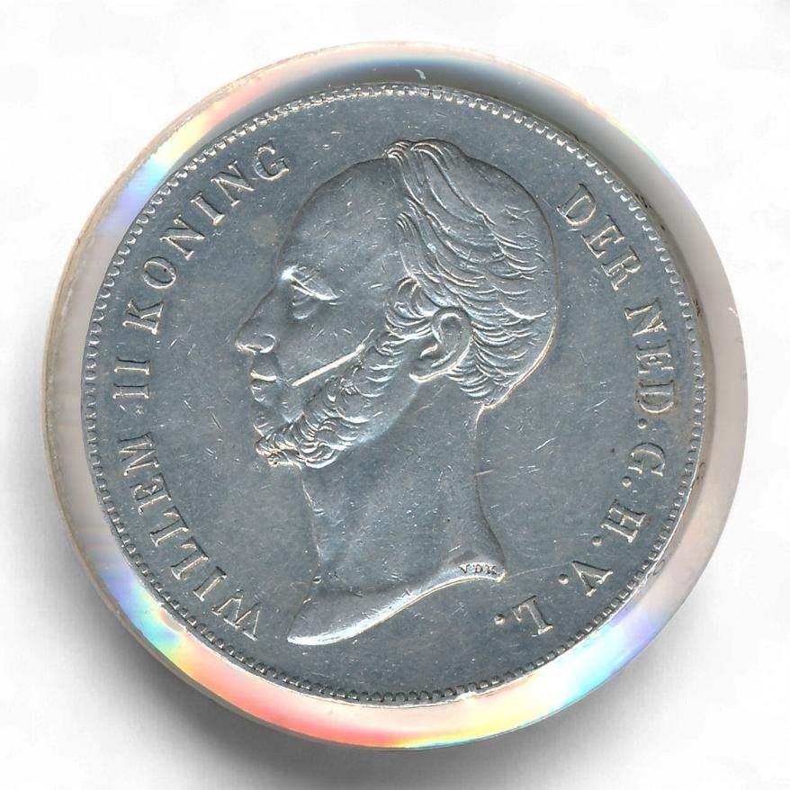 Nederland 2,5 Gulden 1847 Willem II (Prachtig), Zilver, Ophalen of Verzenden, Losse munt, 2½ gulden
