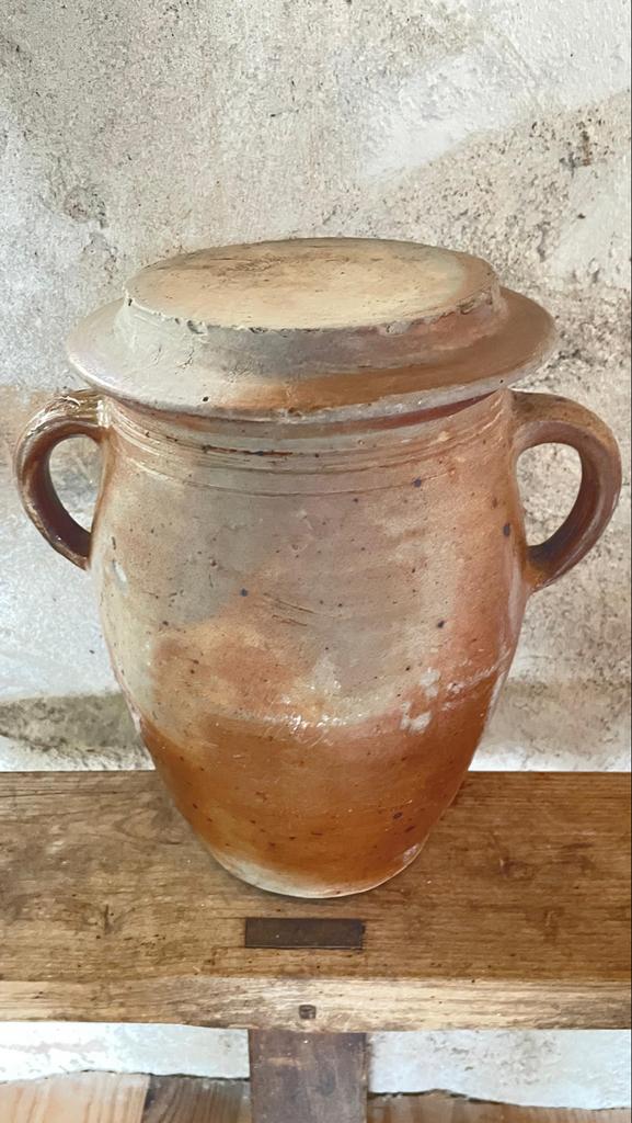 Oude Franse aardewerk pot - 30cm, Antiek en Kunst, Antiek | Keramiek en Aardewerk, Ophalen of Verzenden