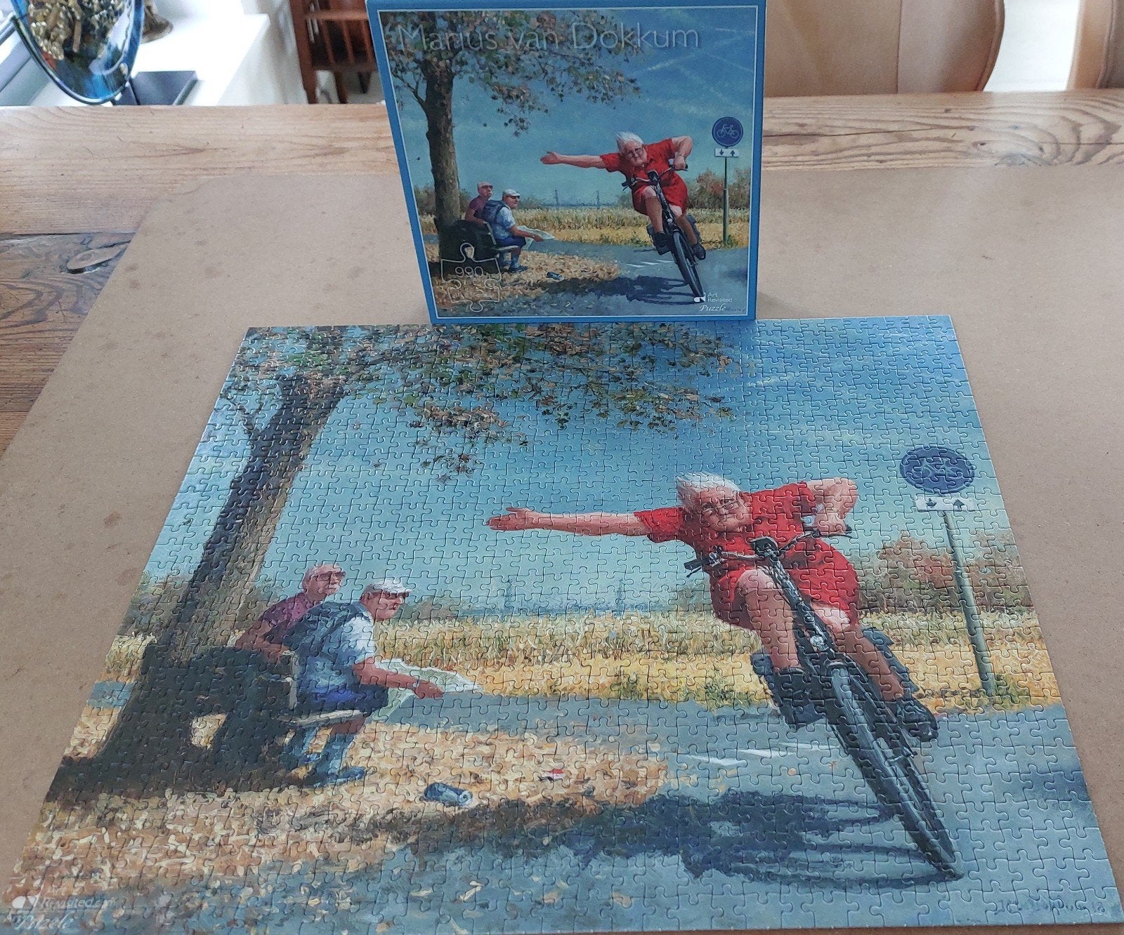 Marius van Dokkum Puzzel - De Fietser, Ophalen of Verzenden, 500 t/m 1500 stukjes, Zo goed als nieuw, Legpuzzel