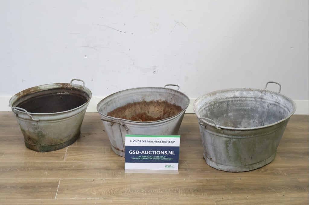 Set van drie zinken Teilen, Ophalen of Verzenden