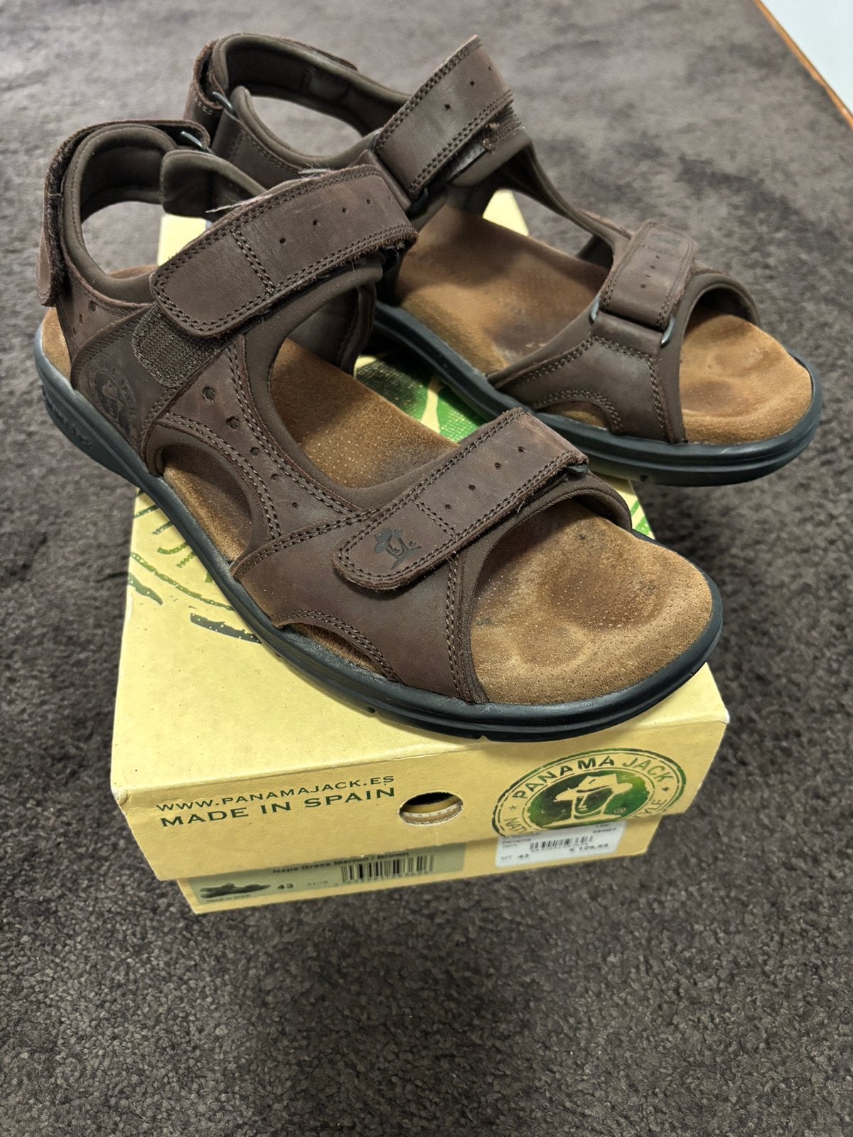 Panama Jack heren sandalen maat 43, Ophalen of Verzenden, Zo goed als nieuw, Bruin, Sandalen