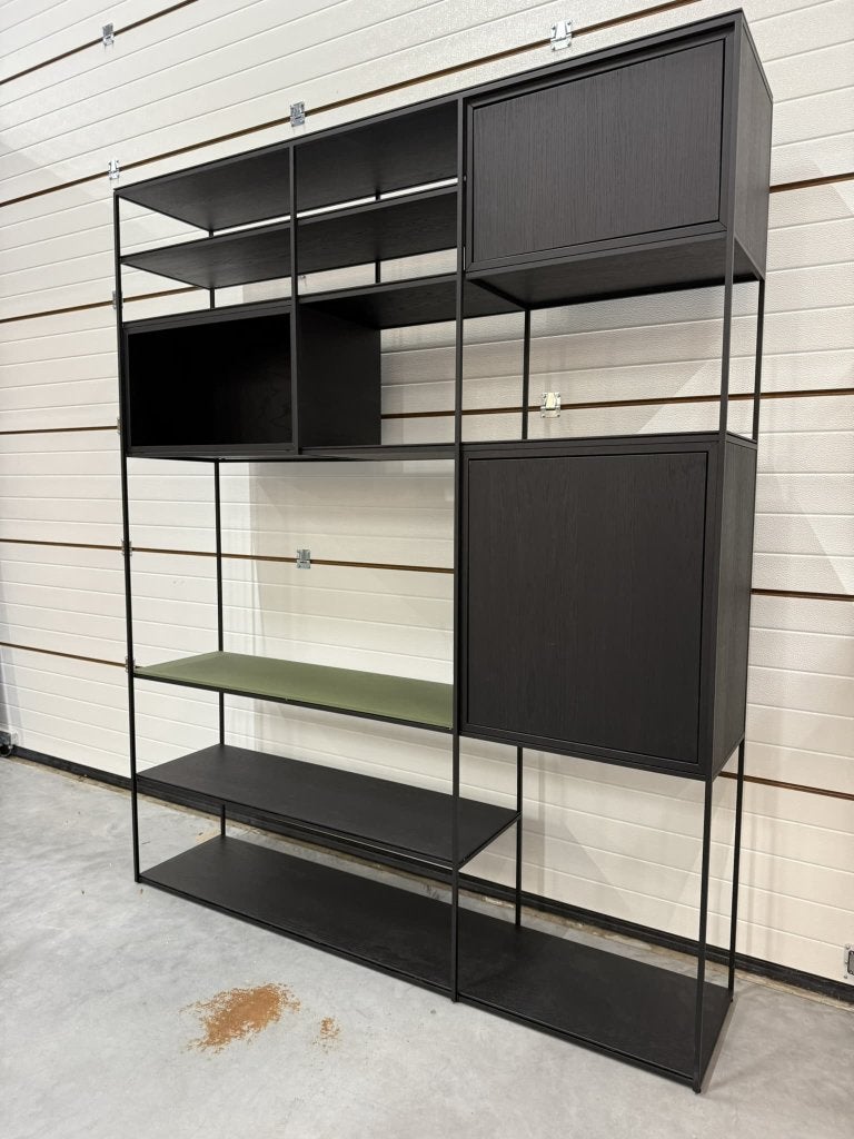 Showmodel Beek Cubix Vakkenkast Design kast 180x220H, 200 cm of meer, 150 tot 200 cm, Eikenhout, Nieuw