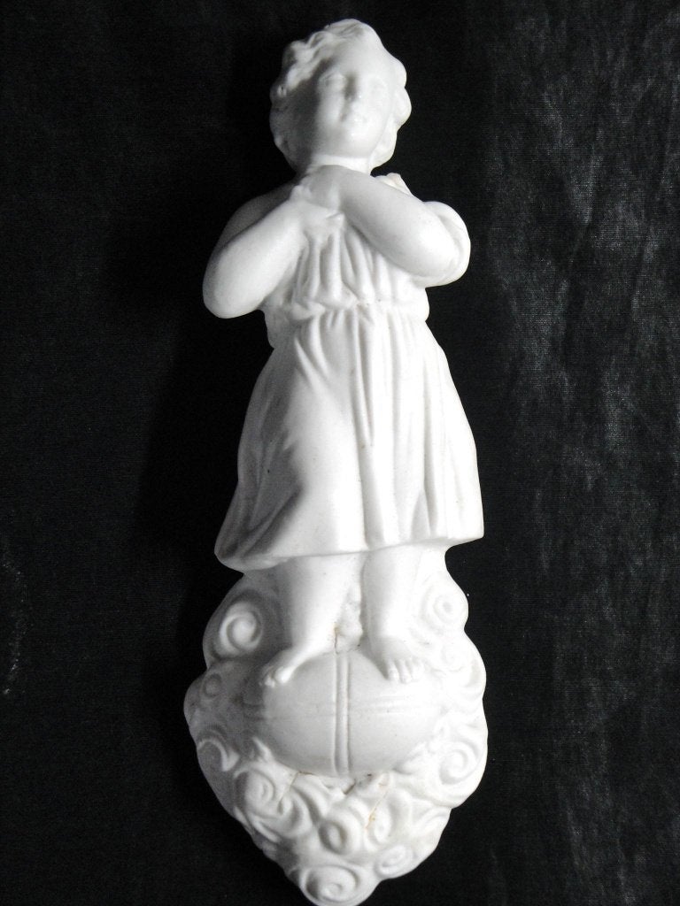 antieke biscuit porseleinen cherub, Ophalen of Verzenden