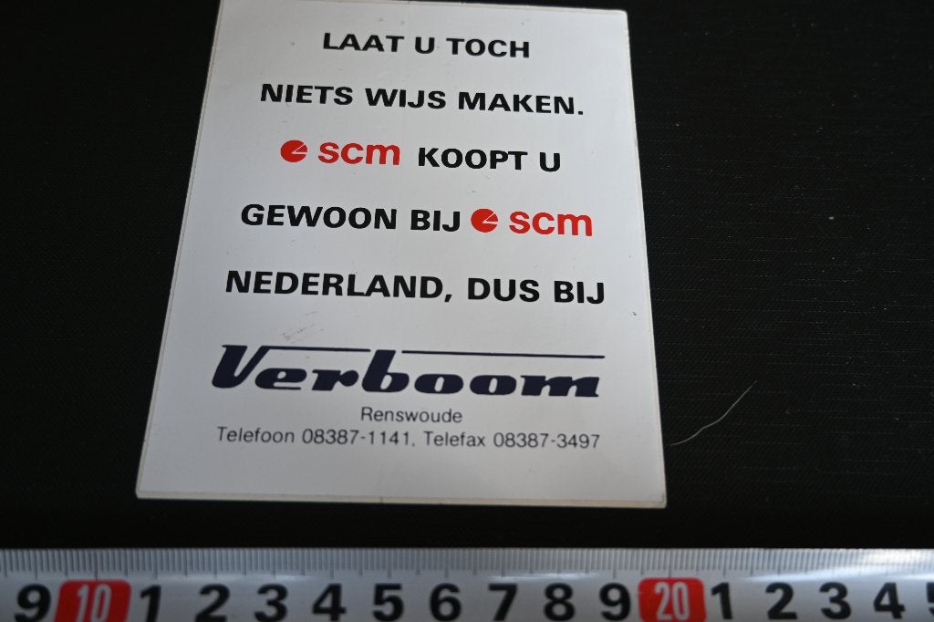 sticker Renswoude Verboom  SCM koopt u gewoon bij SCM, Ophalen, Zo goed als nieuw
