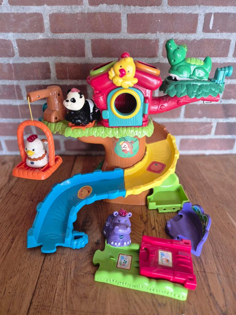VTech ToetToet Dieren Boomhuis met Panda, Krokodil, Nijlpaa, Ophalen of Verzenden, Gebruikt, Overige typen, Met wieltjes