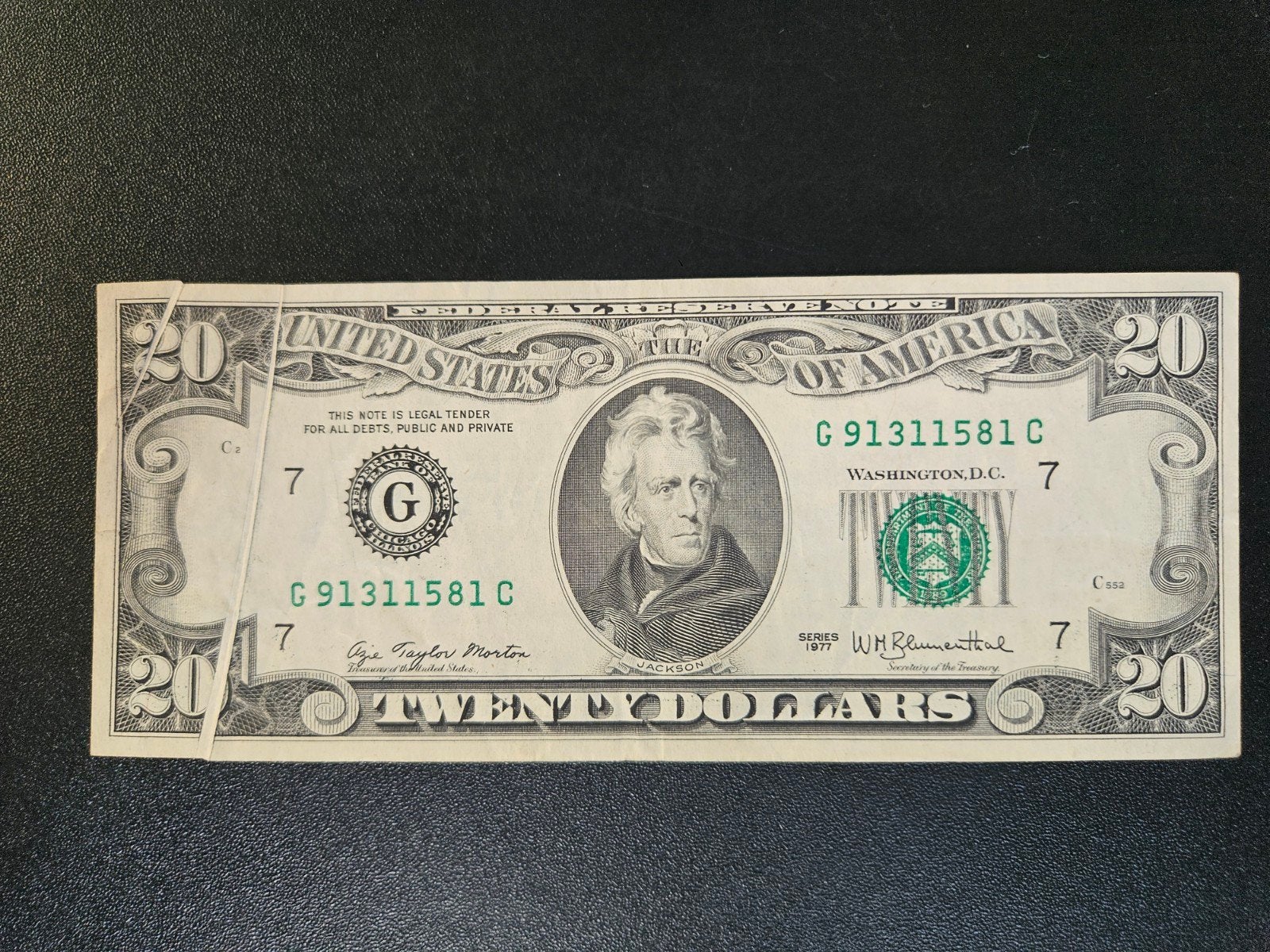 USA Chicago ERROR NOTE pick 465 1977 gevouwen in drukpers, Ophalen of Verzenden, Noord-Amerika, Los biljet