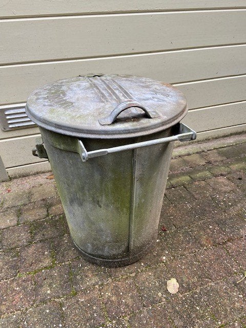 Zinken afvalemmer, 40 liter of meer, Ophalen, Gebruikt