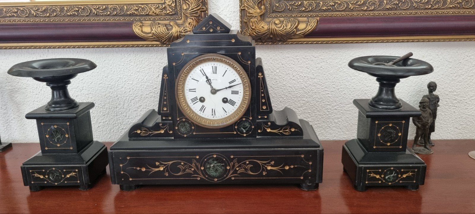 Franse schouwpendule set marmer, Ophalen