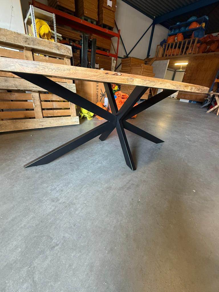 Nieuwe ovale mango eettafels alle afmetingen uit voorraad, Huis en Inrichting, Ophalen, 100 tot 150 cm, Ovaal, Nieuw