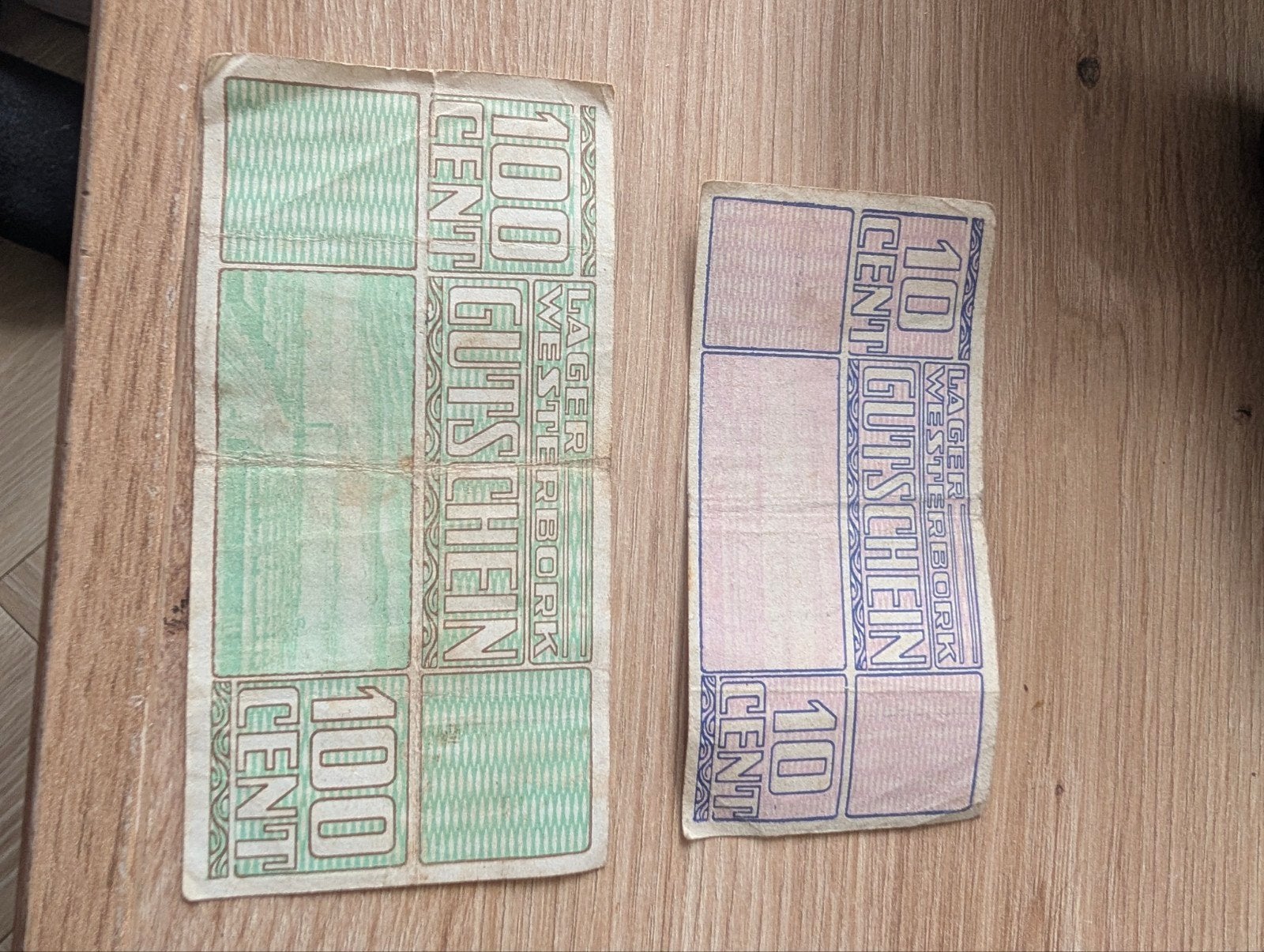 Geld uit Kamp Westerbork: 10 en 100 Cent Gutschein, Ophalen of Verzenden, Overige landen, Setje