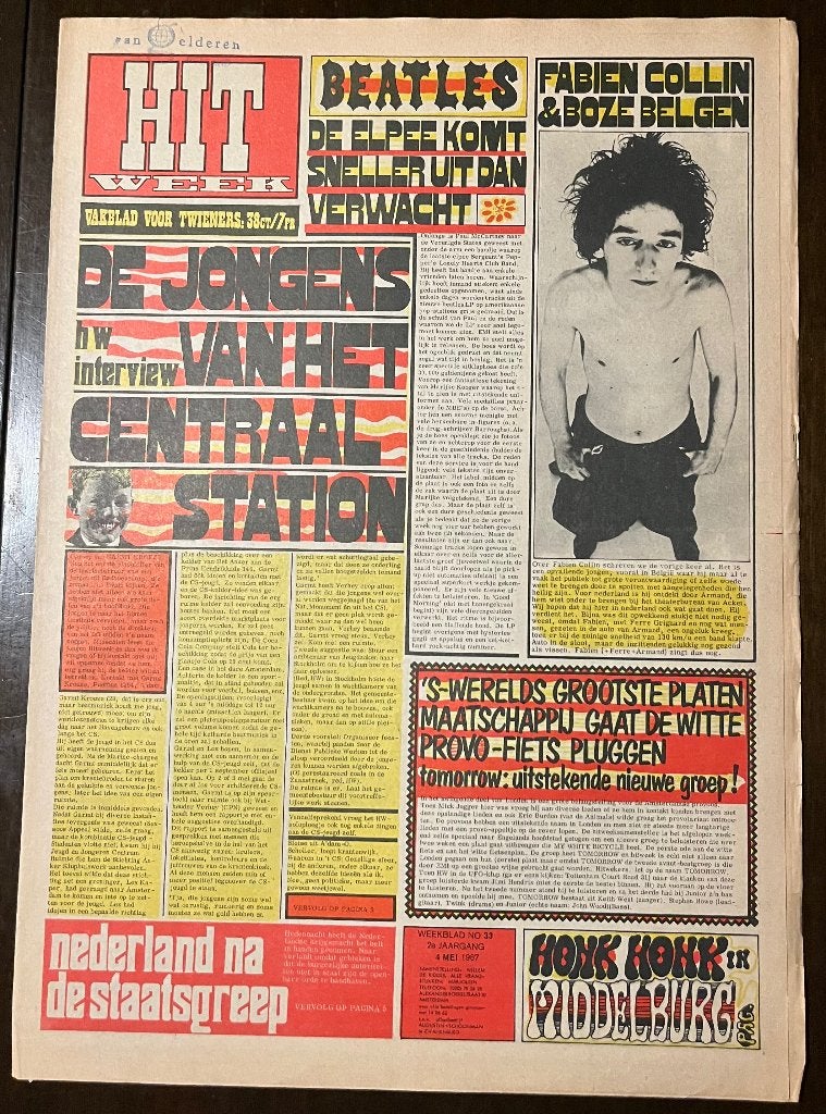 HITWEEK NR.33 MEI/1967 MUZIEKKRANT HIPPIEKRANT, Boeken, Verzenden, Gelezen, Muziek, Film of Tv