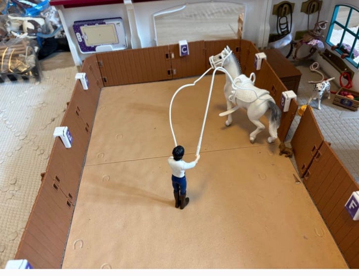 Schleich manege met paarden en accessoires, Kinderen en Baby's, Speelgoed | Overig, Ophalen of Verzenden, Zo goed als nieuw, Jongen of Meisje