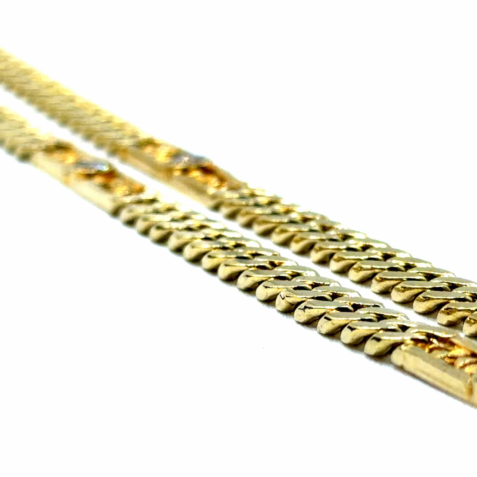 Gouden ketting met zirkonia steentjes 18 karaat, Sieraden, Tassen en Uiterlijk, Kettingen, Met kristal, W, Ophalen of Verzenden