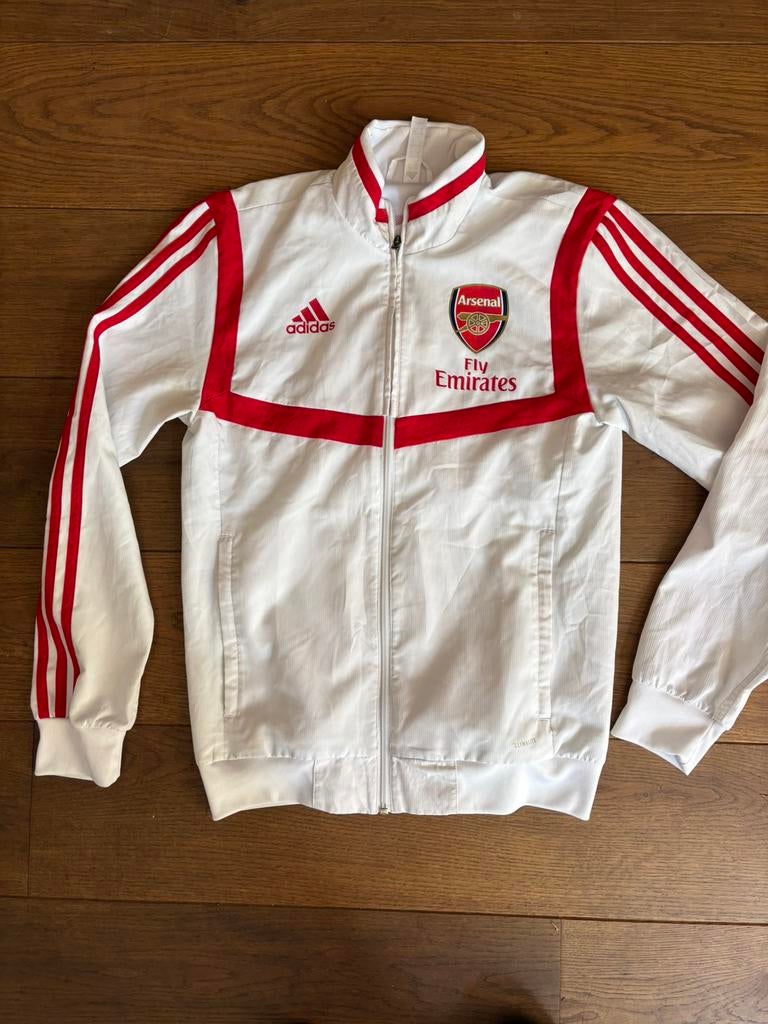 Arsenal trainings jack adidas, Wit, Ophalen of Verzenden, Voetbal, Gedragen