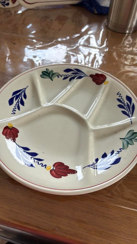 Boerenbont fondue bord, Huis en Inrichting, Keuken | Servies, Ophalen, Zo goed als nieuw, Bord(en), Aardewerk