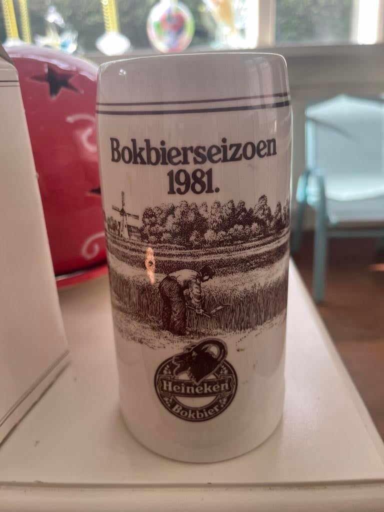 Heineken Bokbierpul - Bokbierseizoen 1981 - Vintage, Ophalen of Verzenden, Nieuw, Pul(len), Heineken