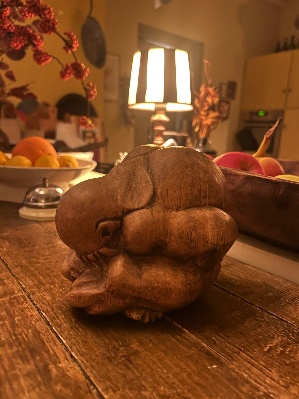 Orang Malu yogiman houten beeldje, Minder dan 20 cm, Ophalen of Verzenden, Handgemaakt, Beeld