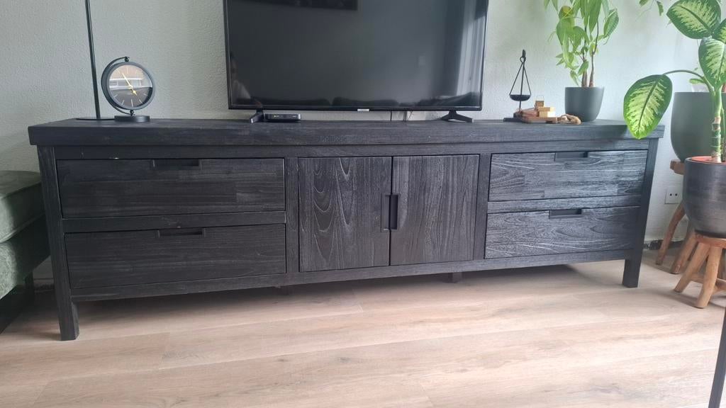 Stretto black TV- meubel, Ophalen, 25 tot 50 cm