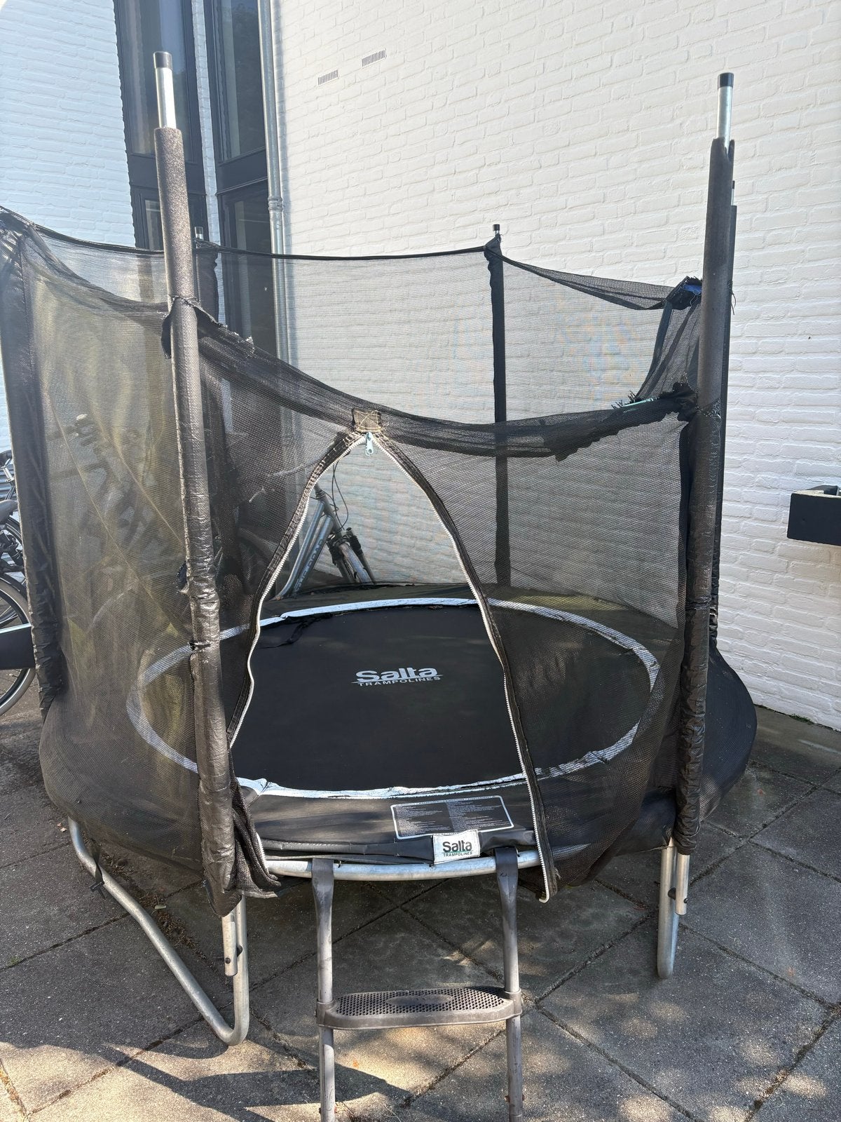 Salta Trampoline met veiligheidsnet en trapje, Ophalen, Gebruikt