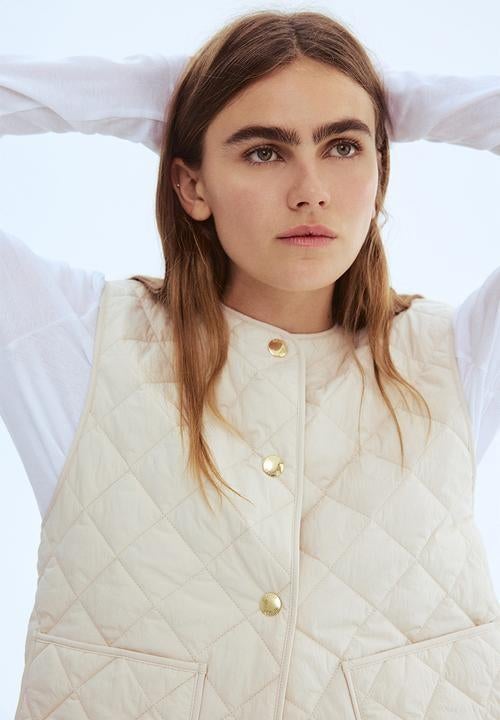 Bodywarmer lichtbeige maat xs (H&M), Ophalen of Verzenden, Zo goed als nieuw, Maat 34 (XS) of kleiner, Zwart