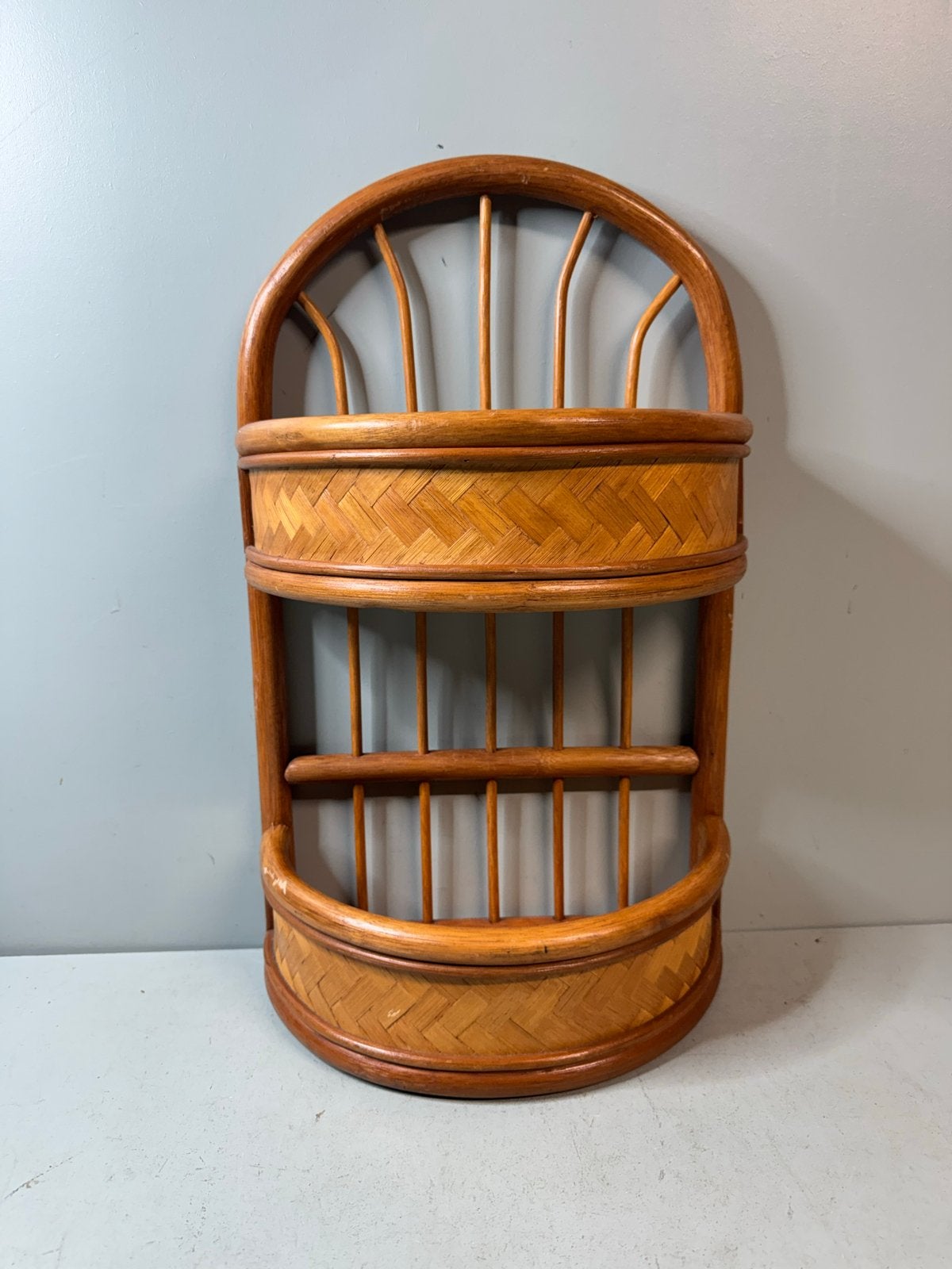 Prachtig Vintage Rotan Wandrek / Boho Rotan Rekje, Ophalen of Verzenden, ?, ?, ?