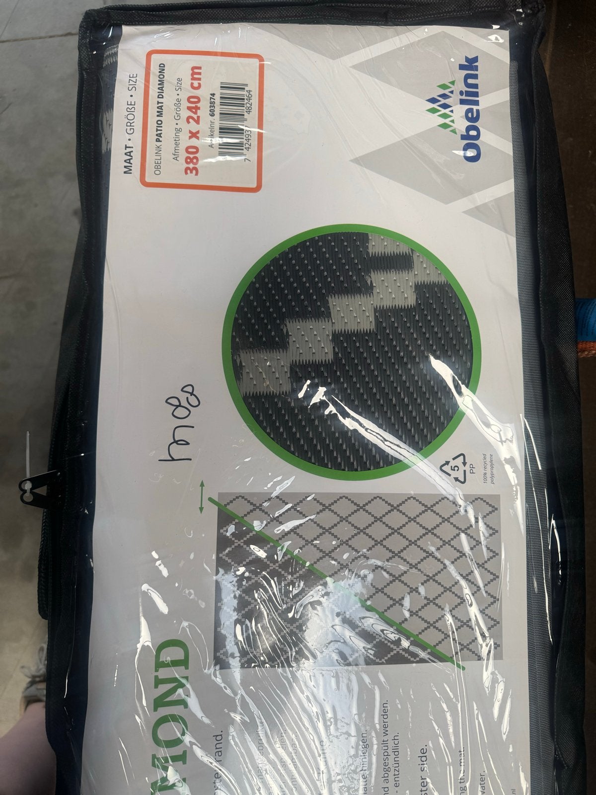 Obelink Patio Mat Diamond 380x240 cm - Nieuw, O, O, O, Nieuw