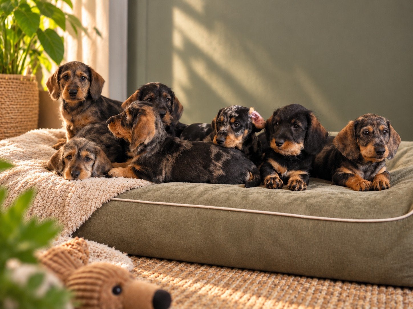 De leukste ruwharige Teckelpups zoeken hun gouden mandje, Standaard, CDV (hondenziekte), 8 tot 15 weken, Meerdere