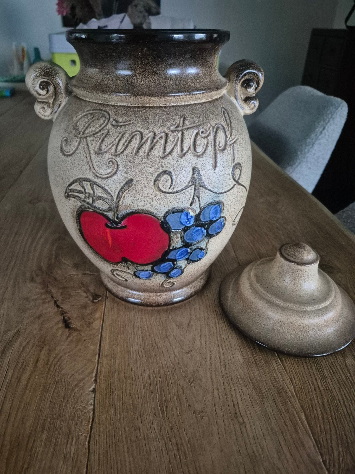Vintage Rumtopf Pot met Deksel - Fruitmotief, Antiek en Kunst, Ophalen of Verzenden