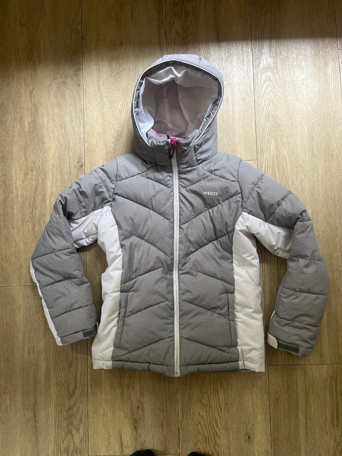 Wed'ze ski-jas voor kinderen - grijs/roze, maat 133-142 cm, Ophalen of Verzenden, Gebruikt, Meisje, Jas
