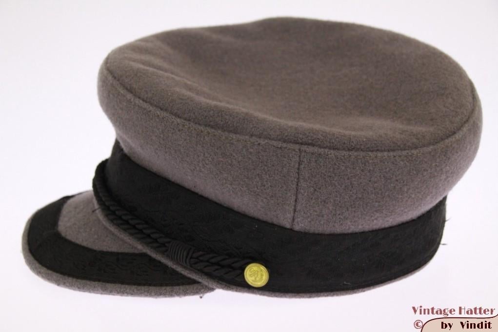 Vintage Kapiteinspet grijs 56 unisex gratis verzenden in NL, Kleding | Dames, Hoeden en Petten, Ophalen of Verzenden, Gedragen