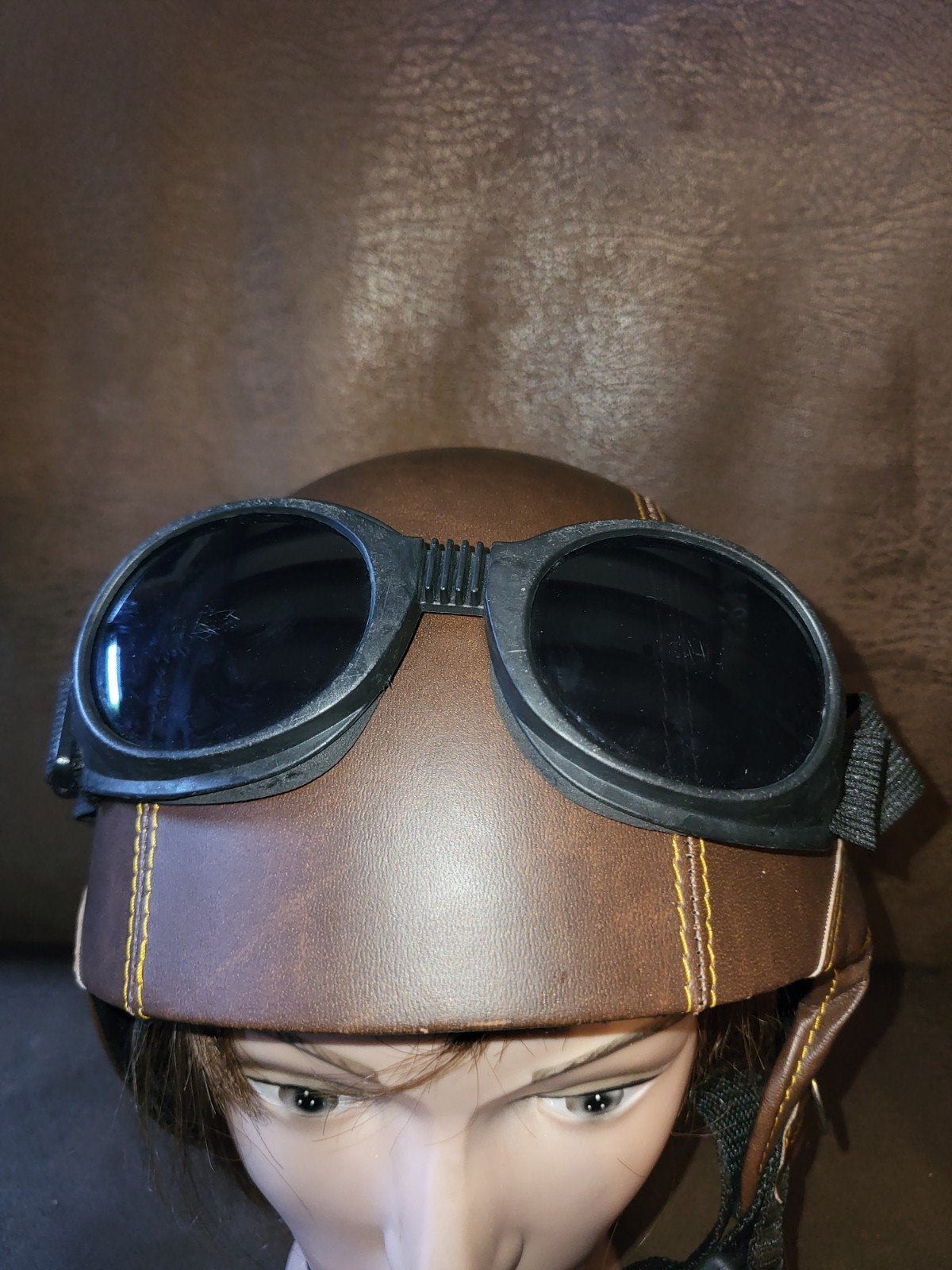 Mooie motor/brommer/scooter helm met bril, Ophalen of Verzenden, Zo goed als nieuw