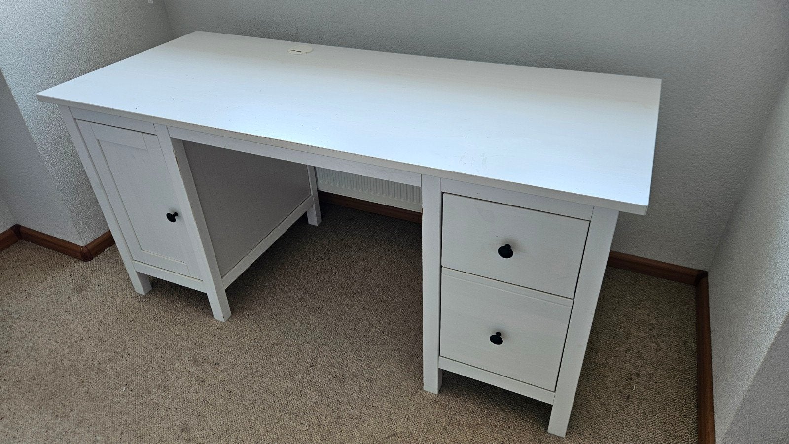 IKEA Hemnes bureau - Gebruikt, overschilderbaar, Ophalen, Met lades, Gebruikt, 155 cm