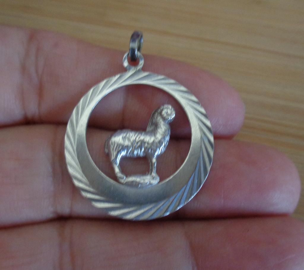 zilveren sterrenbeeld hanger/bedel ram [241], Verzenden, Zo goed als nieuw, Kruis of Symbool, Zilver
