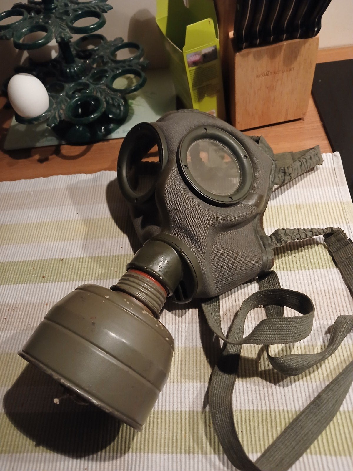 Duits gasmasker van Merk Auer. 11_1938, Ophalen of Verzenden, Duitsland