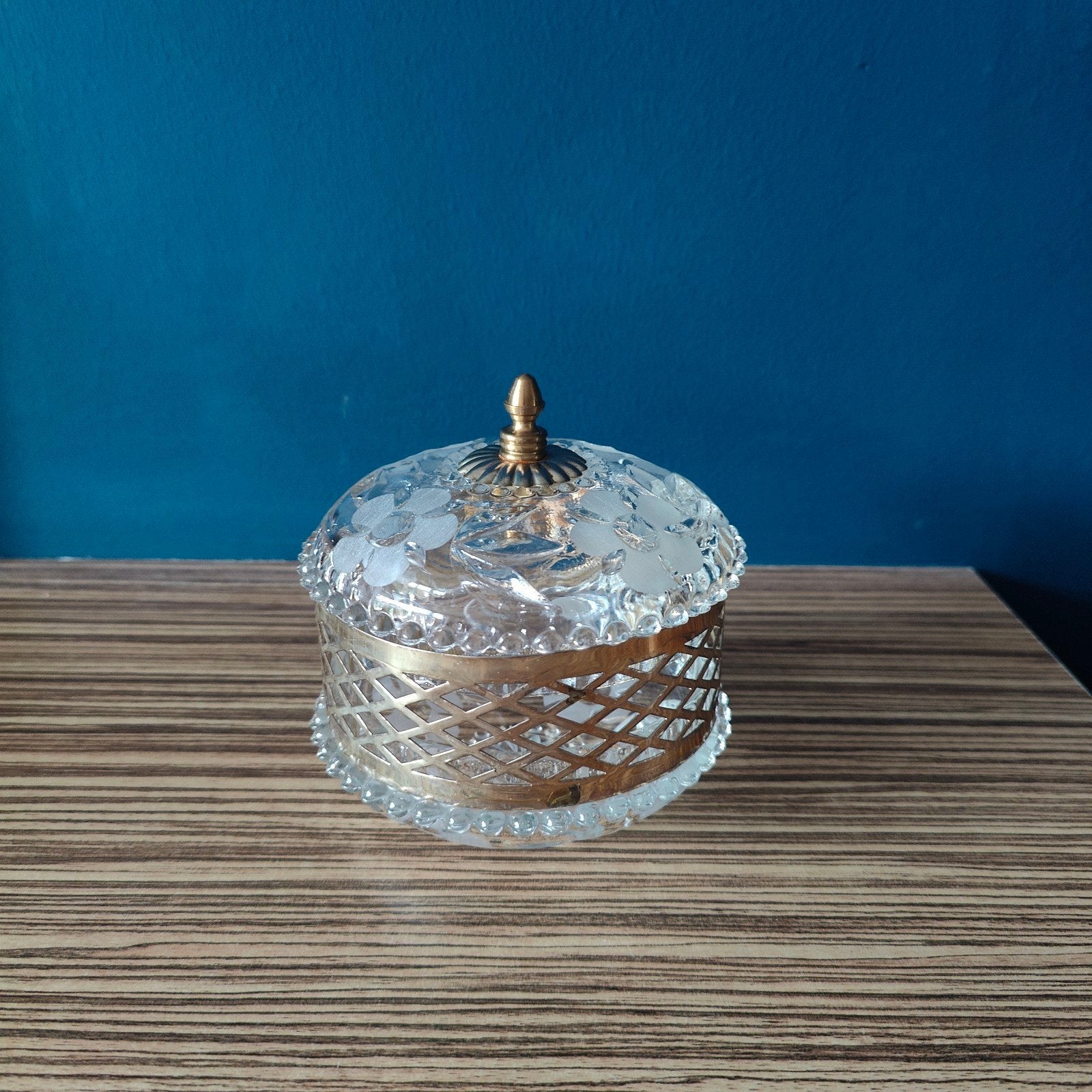 Kristallen vintage dekselpot, Antiek en Kunst, Ophalen of Verzenden