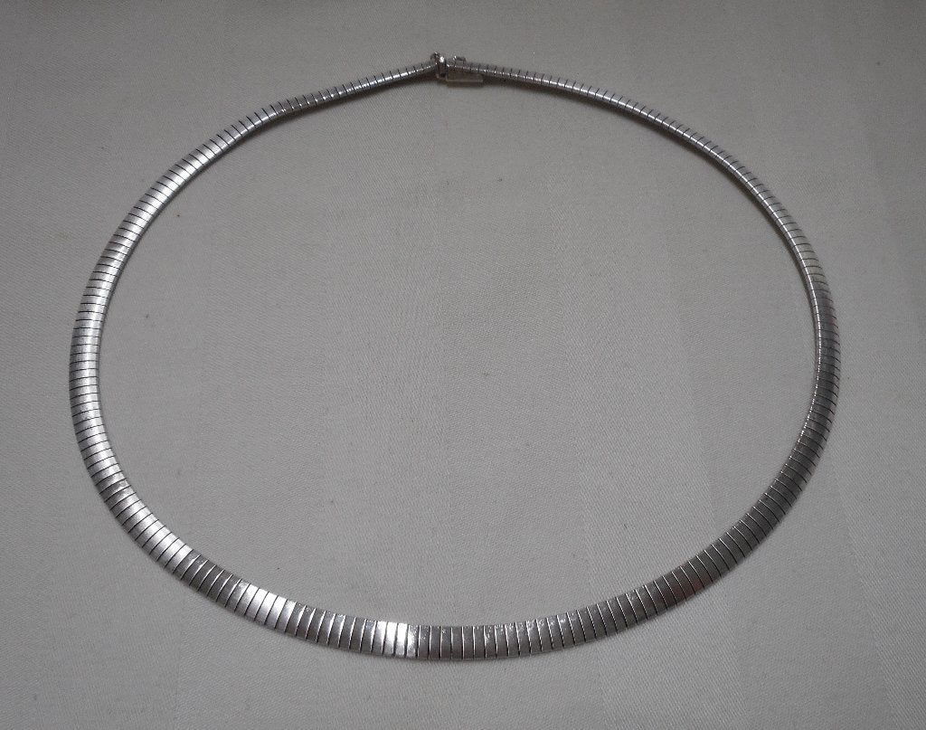 Zilveren vintage omega collier nr.603, Sieraden, Tassen en Uiterlijk, Verzenden, Zo goed als nieuw, Zilver, Zilver