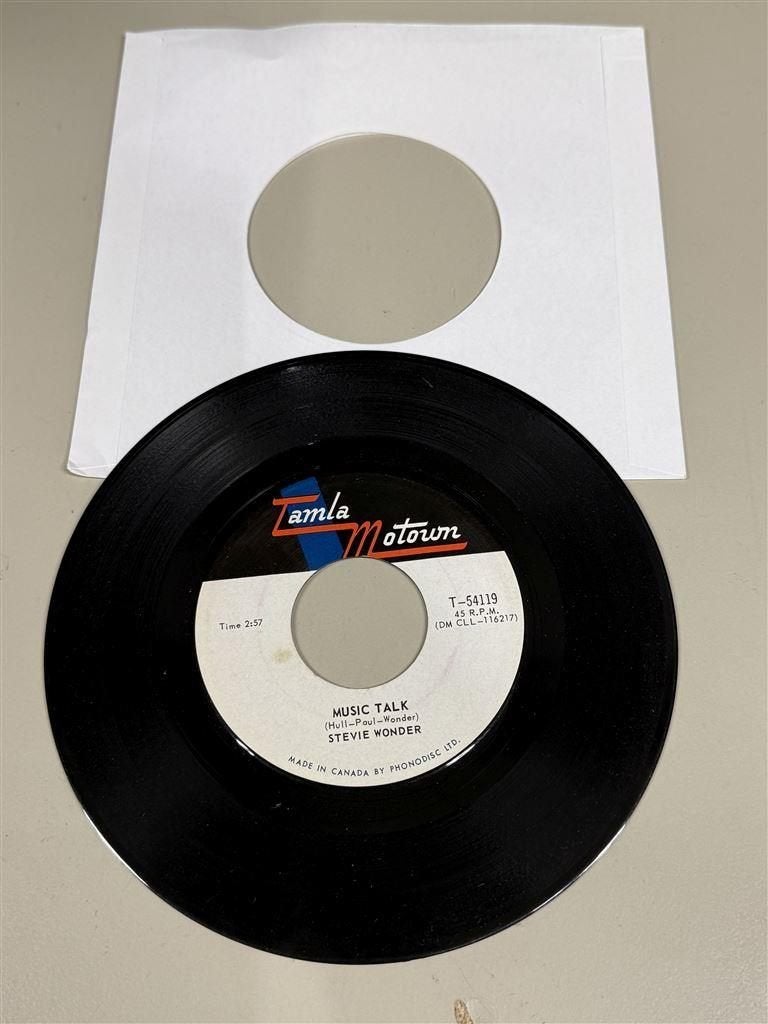 vinyl single - Stevie wonder Music talk, Cd's en Dvd's, Vinyl Singles, Ophalen of Verzenden, Zo goed als nieuw, Pop
