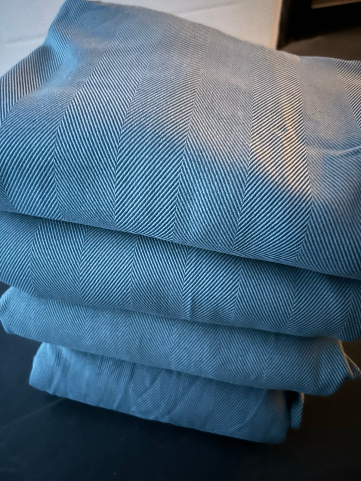 IKEA TIBERAST Gordijnen - Blauw/Grijs (145x300 cm), Ophalen, Gebruikt, Gordijn, Polyester