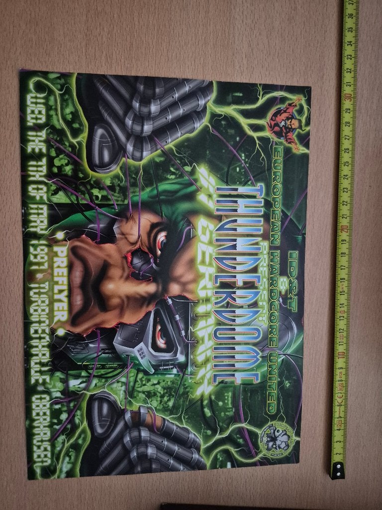 Thunderdome '97 Preflyer - Originele Hardcore Flyer, A4 of kleiner, Ophalen of Verzenden, Muziek, Rechthoekig Staand