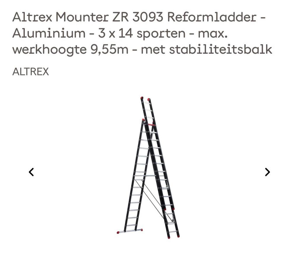 Te koop ladder aluminium, Ophalen of Verzenden, Zo goed als nieuw, 4 meter of meer