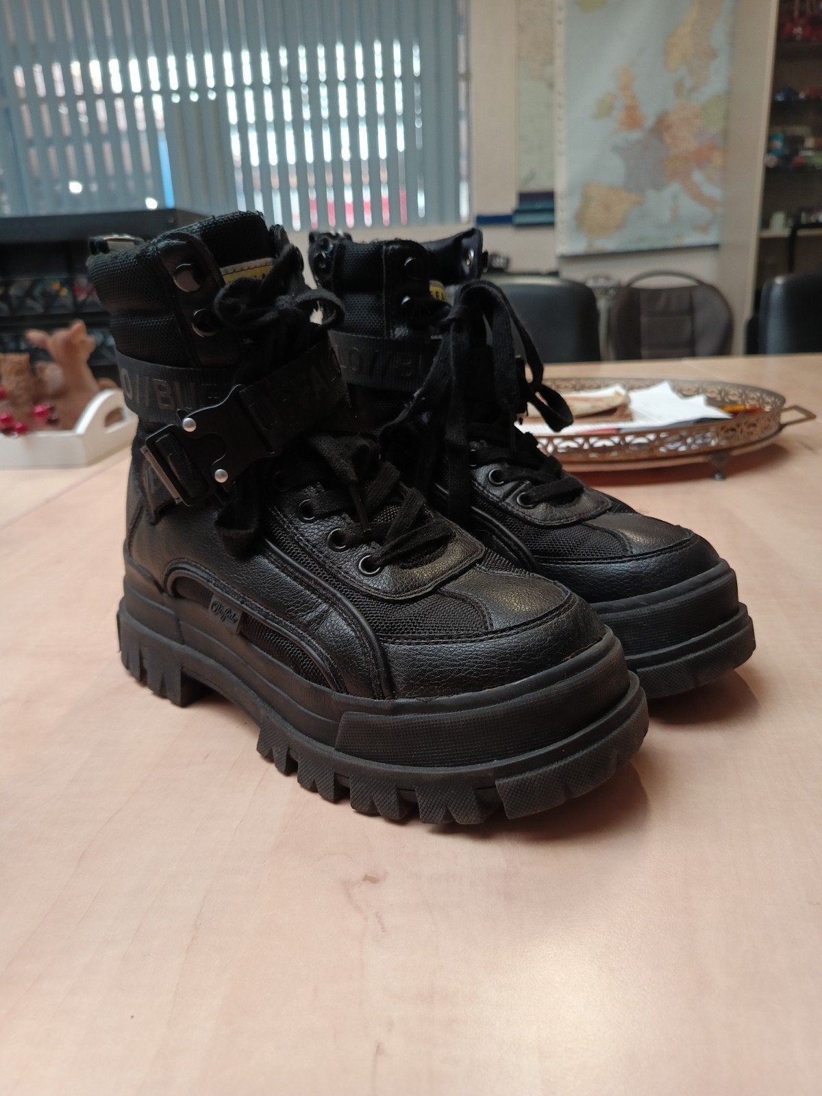 Buffalo zwarte platform laarzen - Maat 38, Kleding | Dames, Ophalen of Verzenden