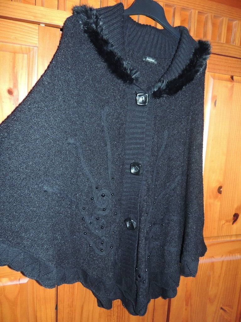 Poncho Nieuw, Ophalen of Verzenden, Nieuw, Zwart