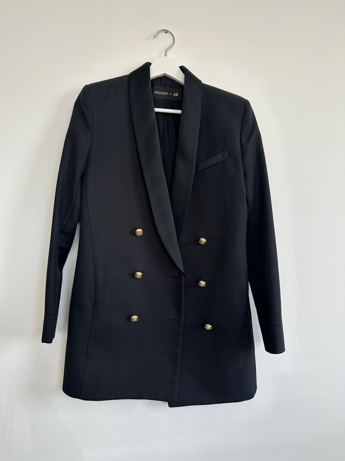 Balmain x H&M Blazer Zwart Maat 34 / XS, Zwart, Ophalen of Verzenden, Zo goed als nieuw, Jasje