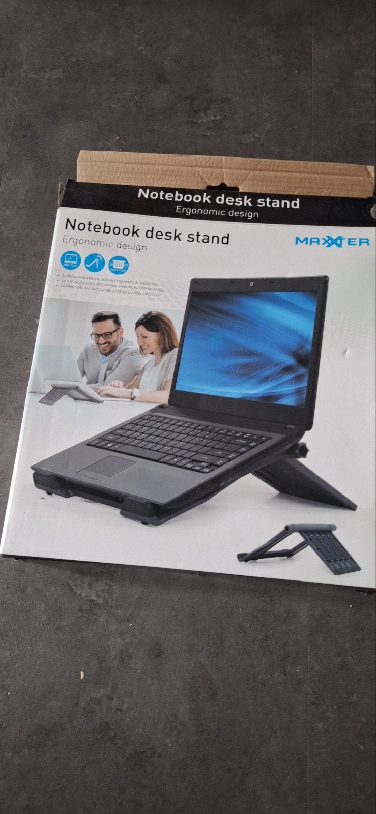 Maxxtr Notebook Desk Stand - Ergonomisch en Verstelbaar, Ophalen of Verzenden, Zo goed als nieuw, Maxxter, In hoogte verstelbaar